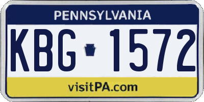 PA license plate KBG1572