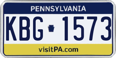 PA license plate KBG1573