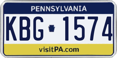 PA license plate KBG1574