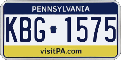 PA license plate KBG1575