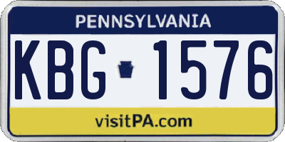 PA license plate KBG1576