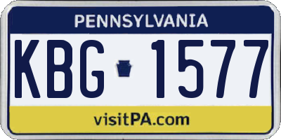 PA license plate KBG1577