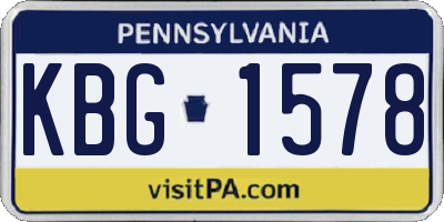 PA license plate KBG1578