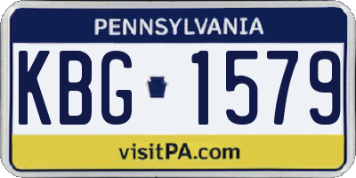 PA license plate KBG1579
