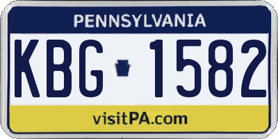 PA license plate KBG1582