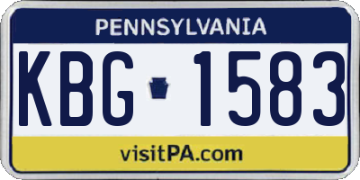 PA license plate KBG1583