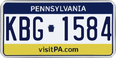PA license plate KBG1584