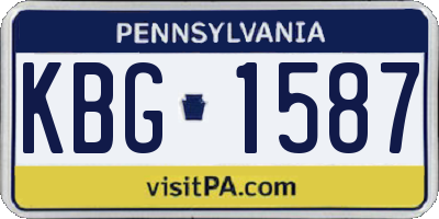 PA license plate KBG1587