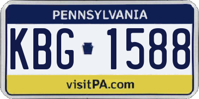 PA license plate KBG1588