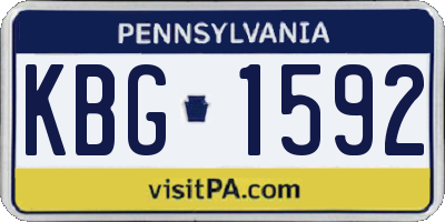 PA license plate KBG1592