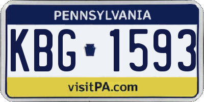 PA license plate KBG1593