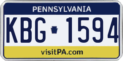 PA license plate KBG1594