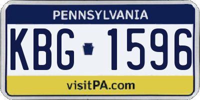 PA license plate KBG1596