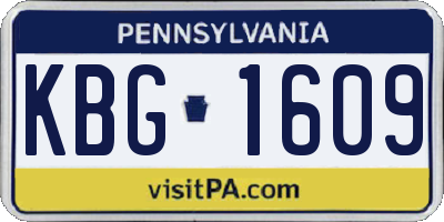 PA license plate KBG1609