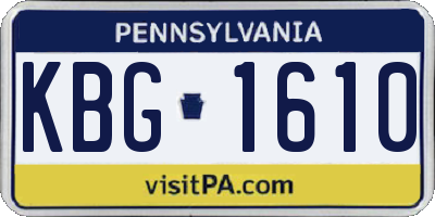 PA license plate KBG1610