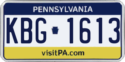PA license plate KBG1613