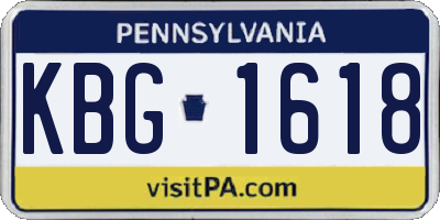 PA license plate KBG1618