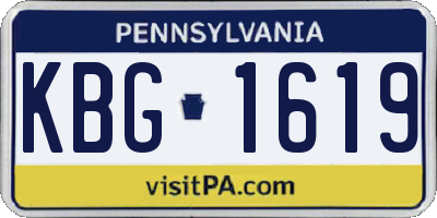PA license plate KBG1619