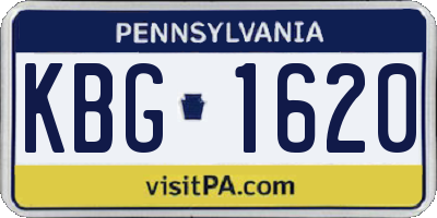 PA license plate KBG1620