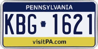 PA license plate KBG1621