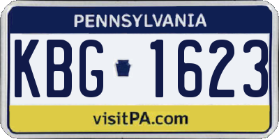 PA license plate KBG1623