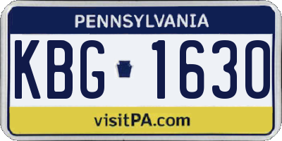 PA license plate KBG1630