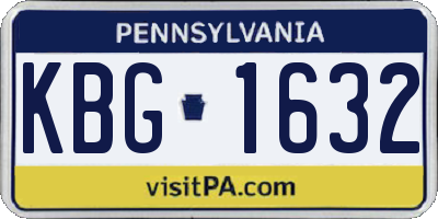 PA license plate KBG1632