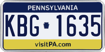 PA license plate KBG1635