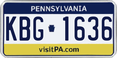 PA license plate KBG1636