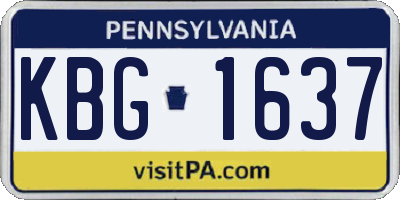 PA license plate KBG1637