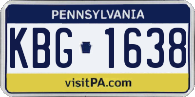 PA license plate KBG1638