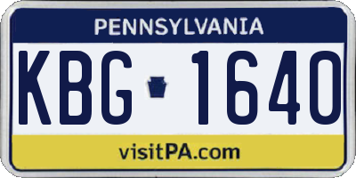 PA license plate KBG1640