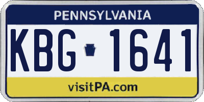 PA license plate KBG1641