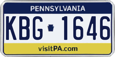 PA license plate KBG1646