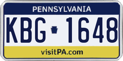 PA license plate KBG1648