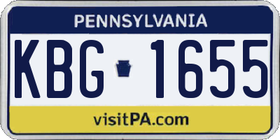 PA license plate KBG1655