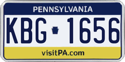 PA license plate KBG1656