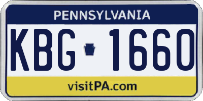PA license plate KBG1660