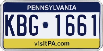 PA license plate KBG1661
