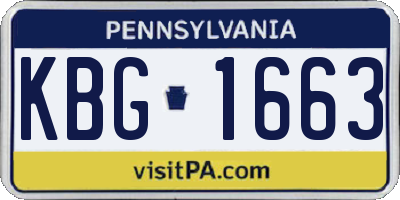 PA license plate KBG1663
