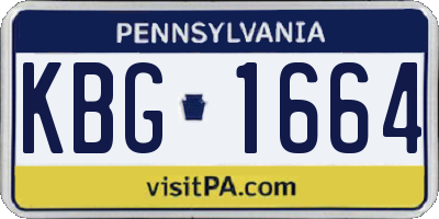 PA license plate KBG1664