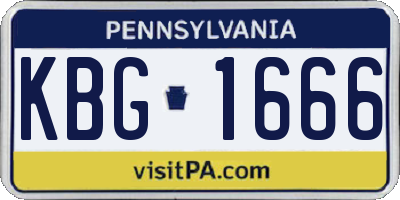 PA license plate KBG1666
