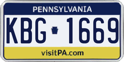 PA license plate KBG1669