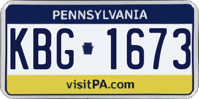 PA license plate KBG1673