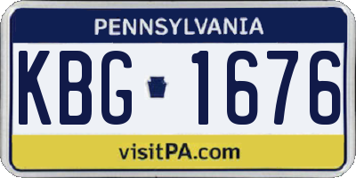 PA license plate KBG1676