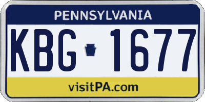 PA license plate KBG1677