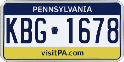 PA license plate KBG1678