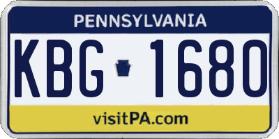 PA license plate KBG1680