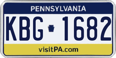 PA license plate KBG1682