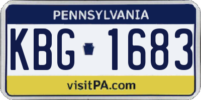 PA license plate KBG1683